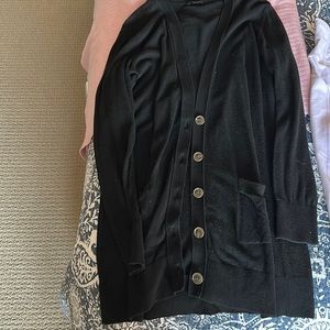 Ann Taylor long sleeve mid length black cardigan. Size small.